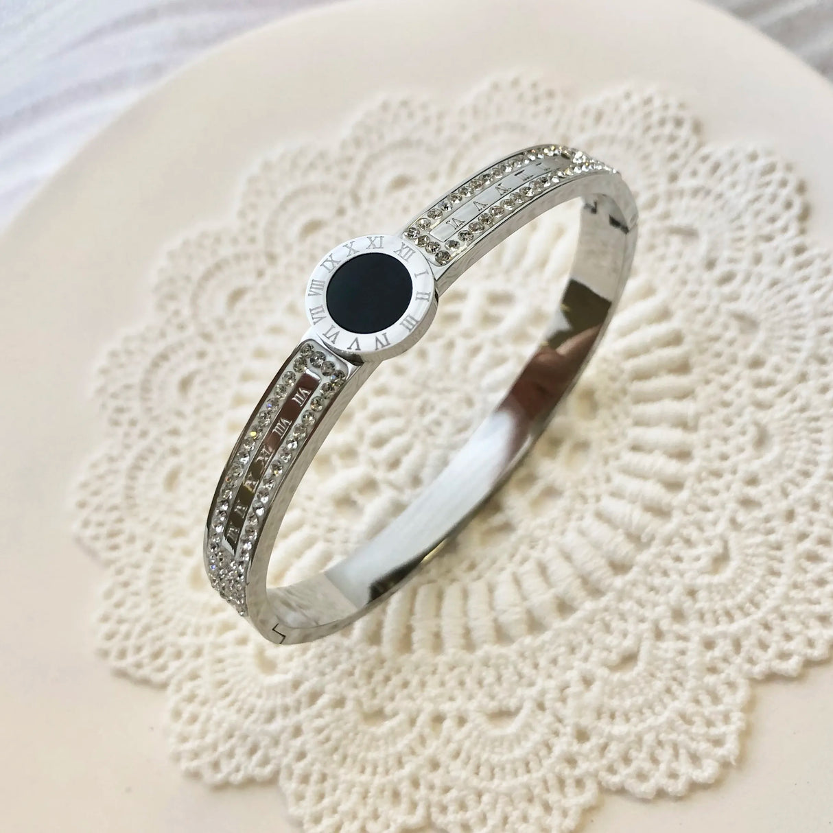 Waterproof Luxury Colorful Cubic Zirconia Bangles Stainless Steel