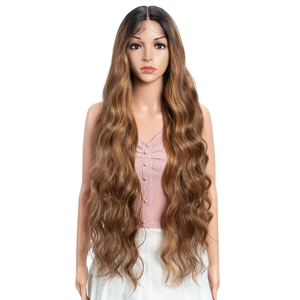41in/104cm Lace Front Super Long Wavy Wig Middle