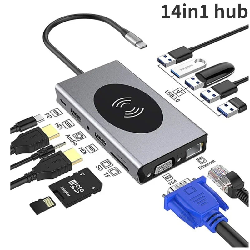 Docking Station Type C HUB To HDMI-Compatible Adapter