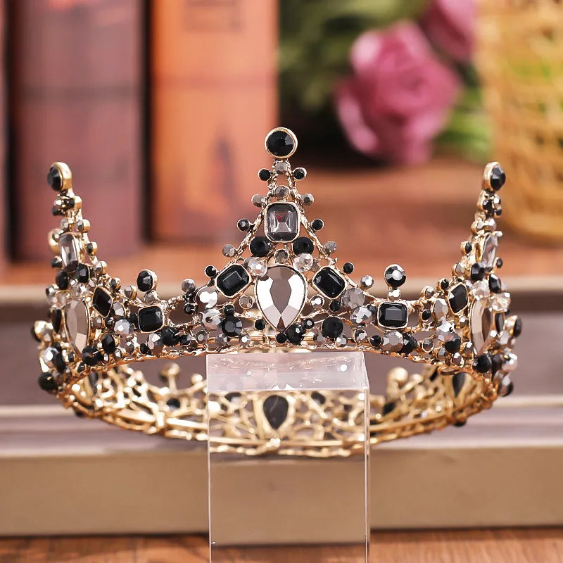 Crystal Rhinestone Round Crown Tiara Hair Jewelry Wedding