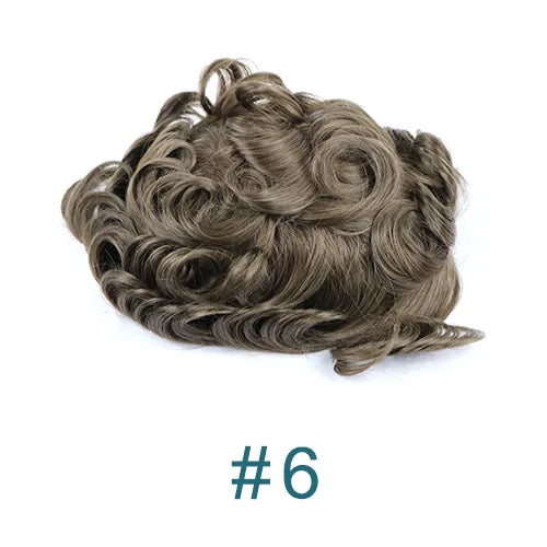 Natural Hairline Super Durable Mens Toupee Brown Blonde