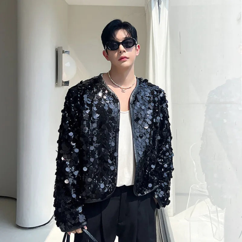 IEFB Sexy Man Jackets Fashion Korean Style Sequin
