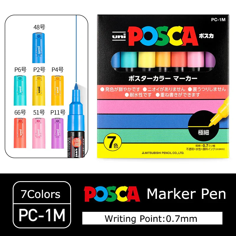 Japan Posca Marker Pen Set Non-Toxic Utilies Escolares