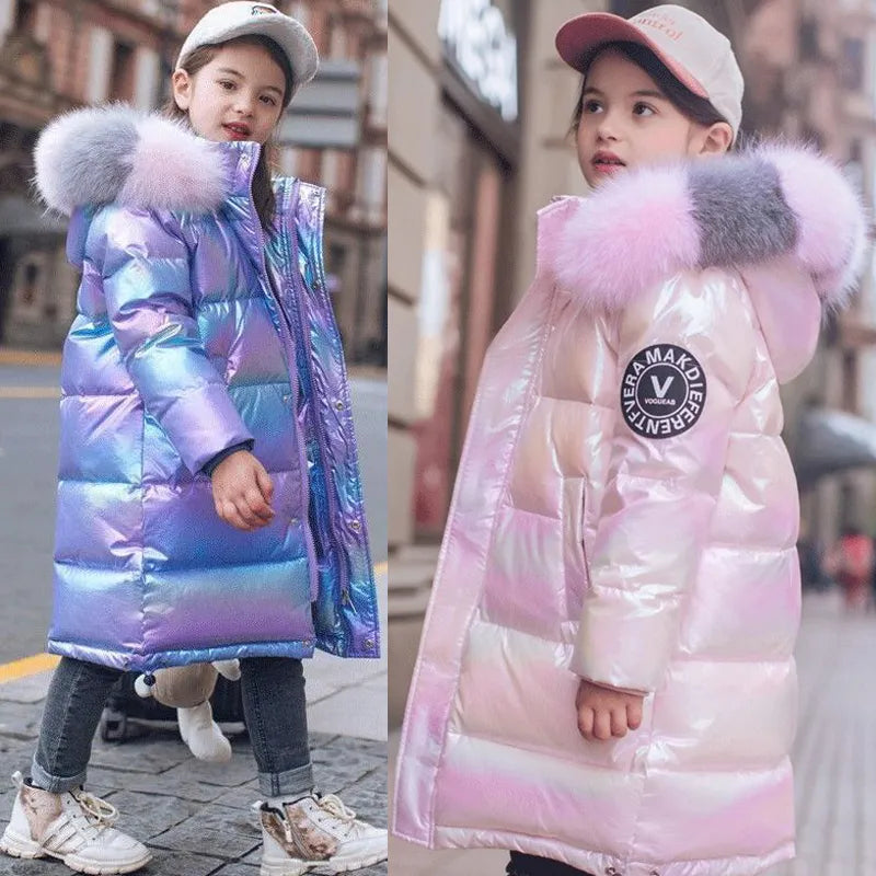 3-14 Years Old Winter Boys Girls Jacket Long