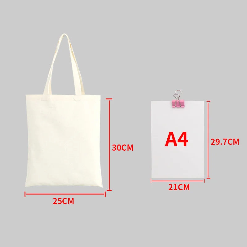 Large Capacity Canvas Shopping Bags DIY Folding EcoFriendly