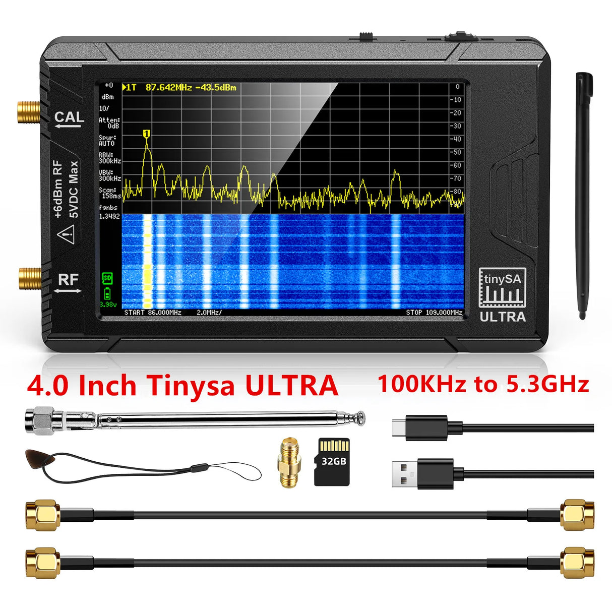 New Tiny Spectrum Analyzer TinySA ULTRA 4" Display