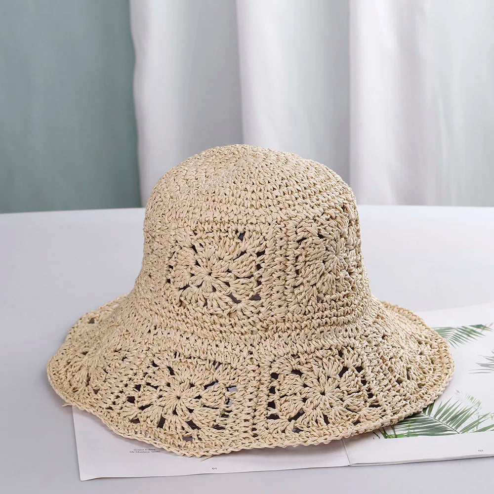 NEW 2022 Womens Straw Hats crochet hat bucket