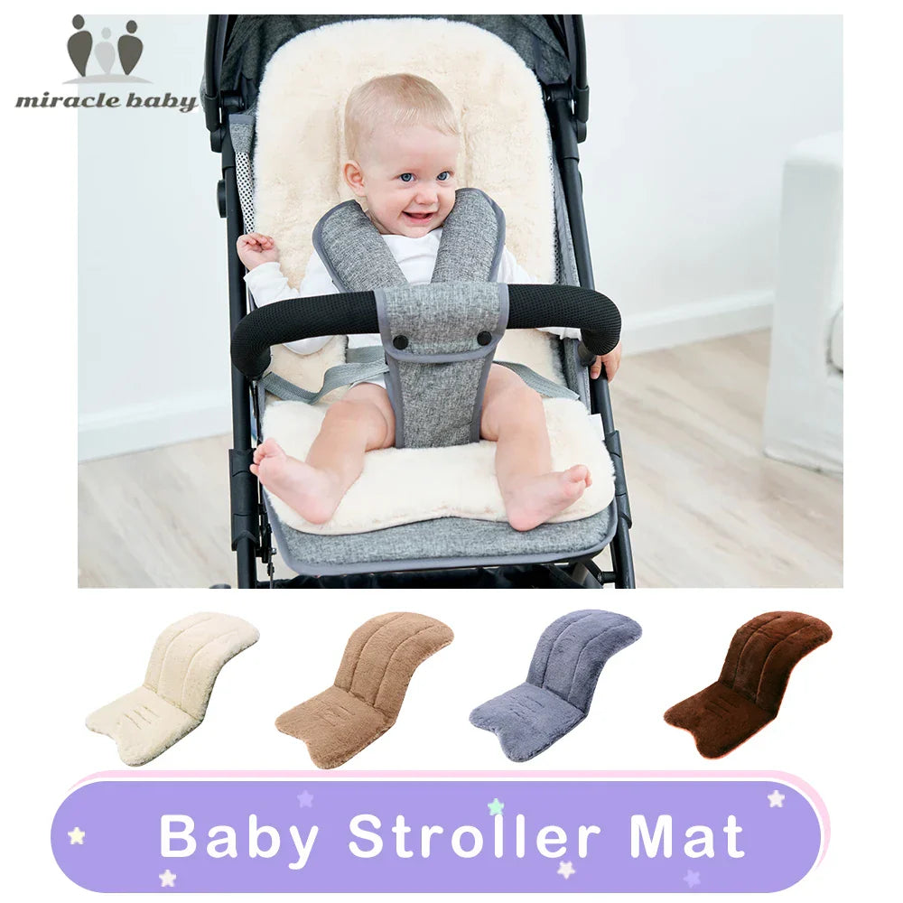 Baby Stroller Accessories Soft Faux Rabbit Fur Seat