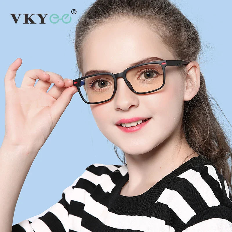 VICKY TR Classic Square Children‘s Sweet Candy Colored Anti-blue Light Glasses Myopia Hyperopia Customizable Prescription 5101