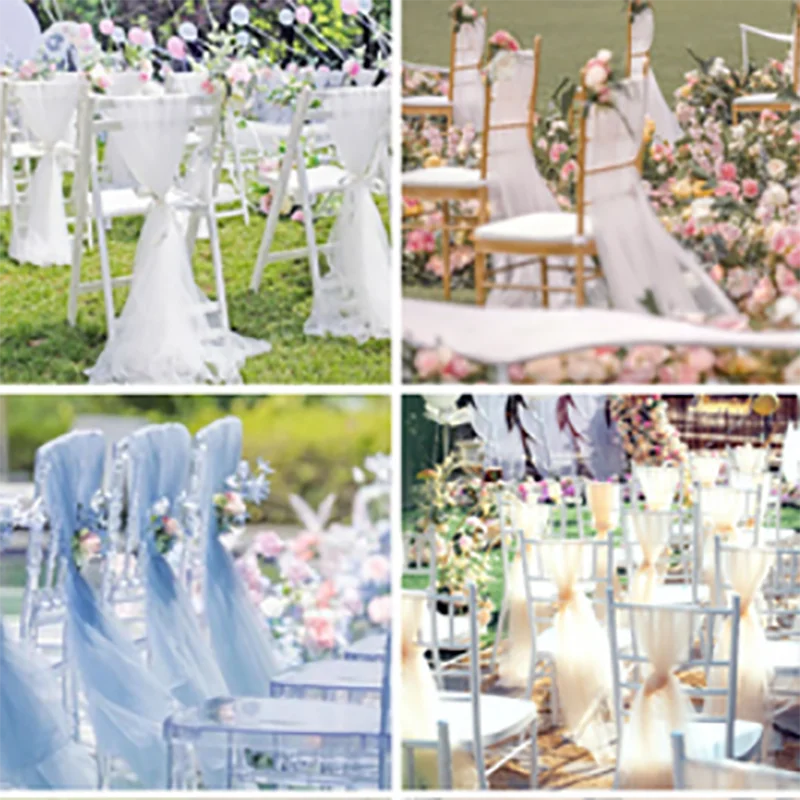 50pcs Soft Yarn Chair Sashes Chair Bows Wedding