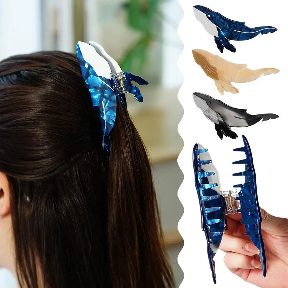 New Korean Blue Whale Hair Claw Acetate Hair
