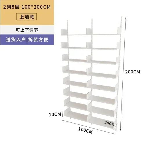 Metal Display Bookcase Magazine Rack Wall Modern Bookcase