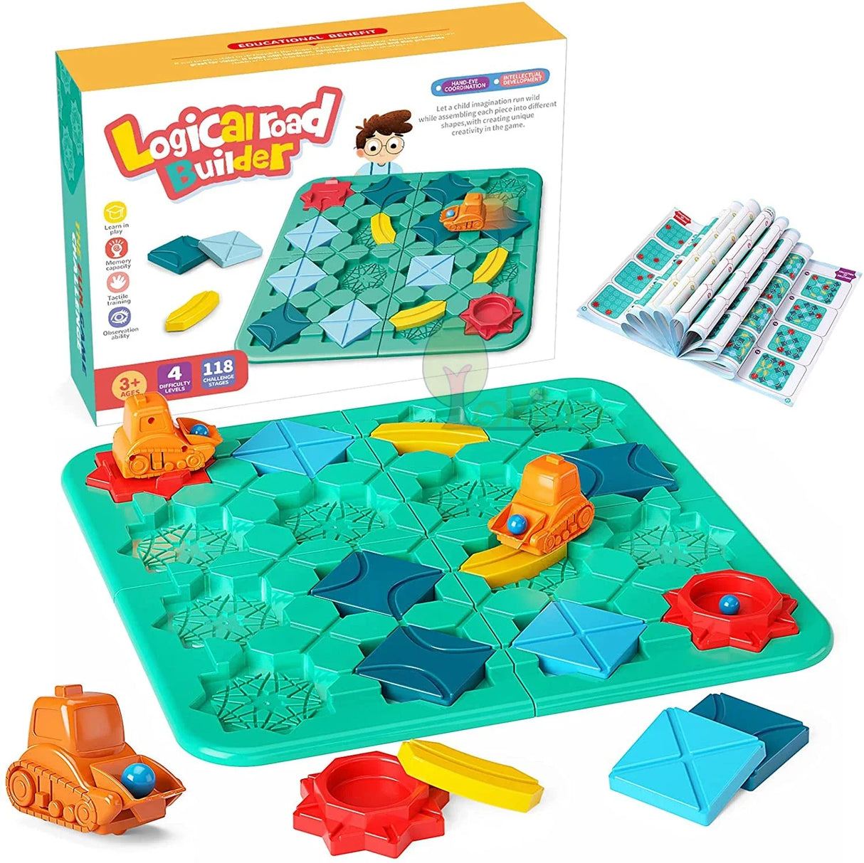 Logic Board Game Kids Marble Run Blocks Puzzle