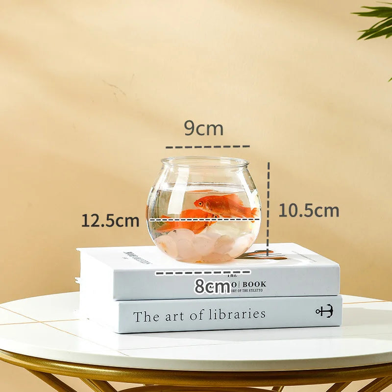 Plastic Transparent Fish Tank Aquariums Goldfish Bowl Round