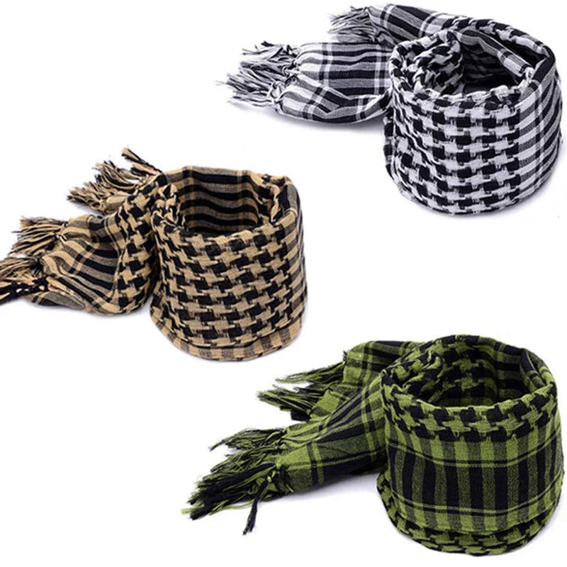 2X Unisex Scarf Polyester Lightweight Plaid Tassel Arab
