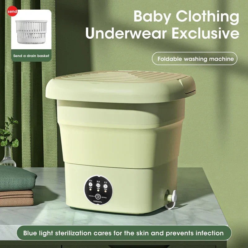 Portable Washing Machine Folding With Dryer Bucket Clothes