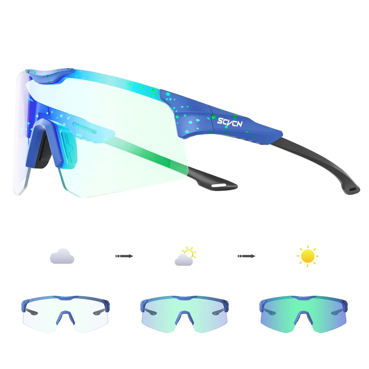 SCVCN New bicycle Photochromic Cycling Sunglasses Sports Running