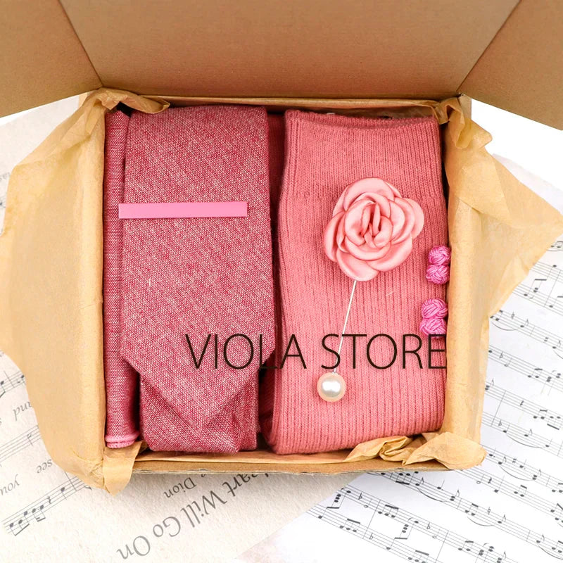 Viola Design 5PCS Gift Box Solid Cotton Sock