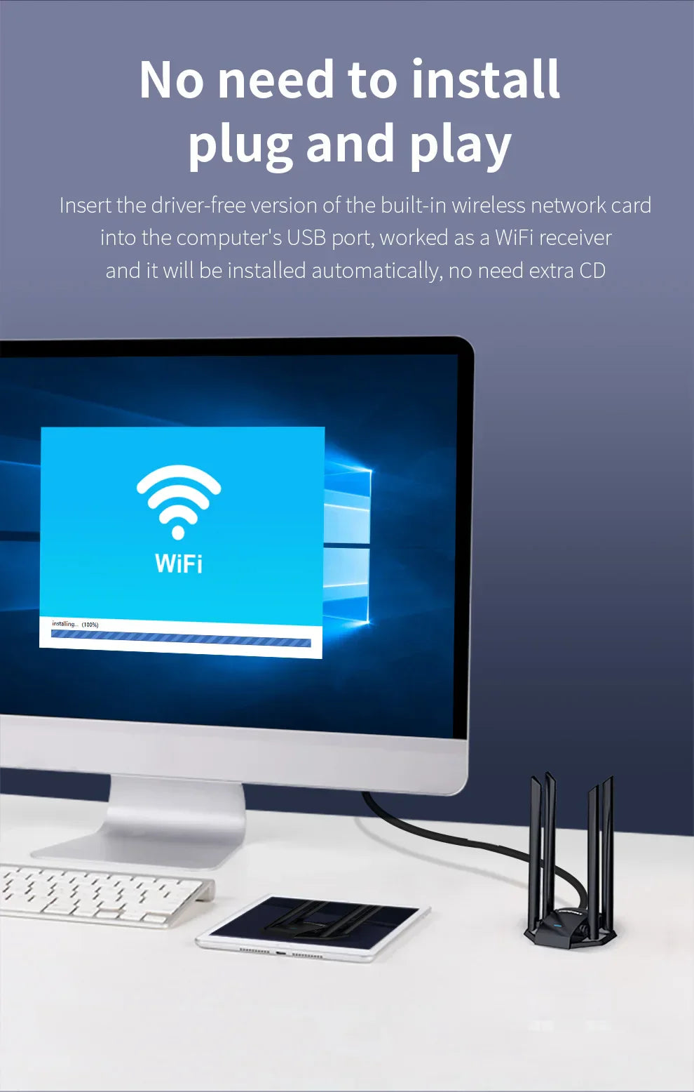 Comfast 1300Mbps Adaptador 2.4G&5GHz Usb Network Card Wireless