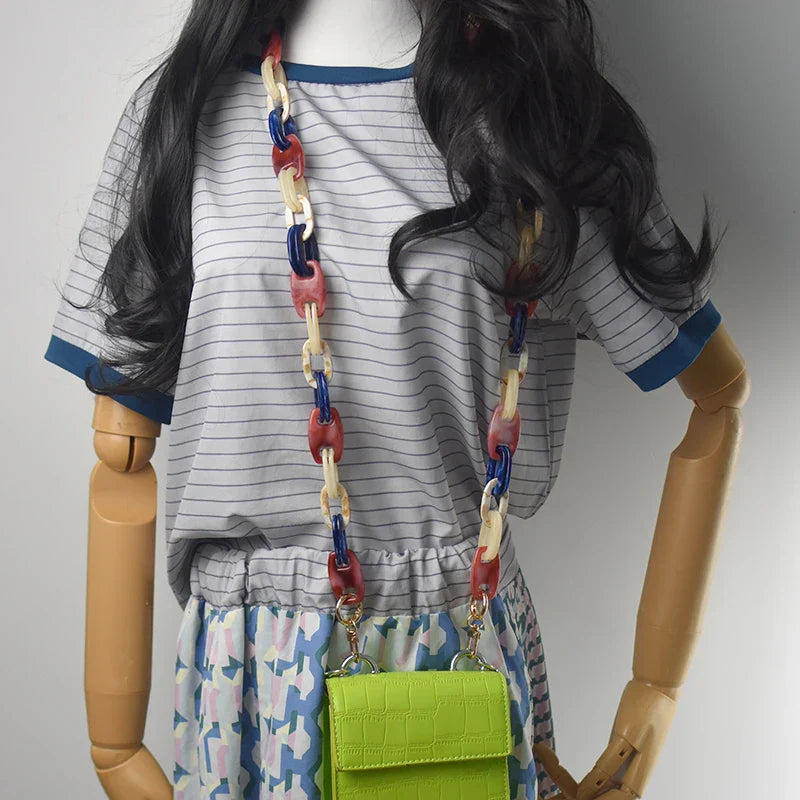 Multifunctional cross body women acrylic handbag strap bag