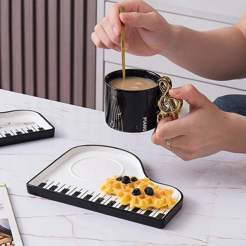 Nordic Creative Piano Black and White Key Ceramic