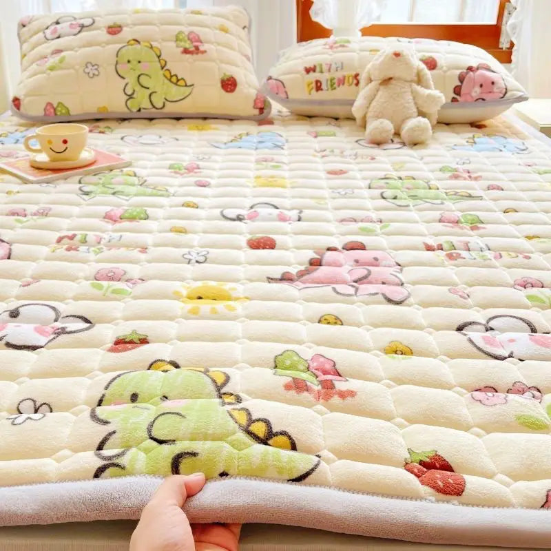 1pc Winter Milk Velvet Thickened Warm Bed Sheet