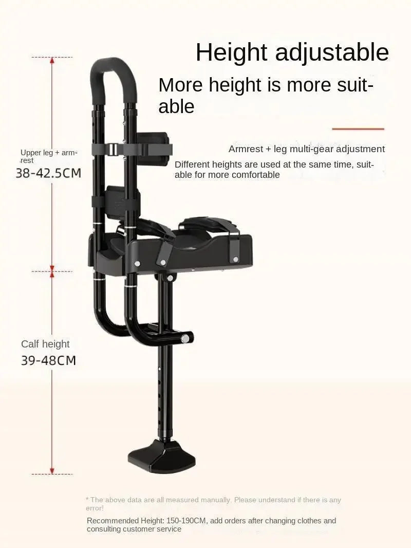 Single-Leg Telescoping Assisted Walking Stick Crutch Support-Free Knee