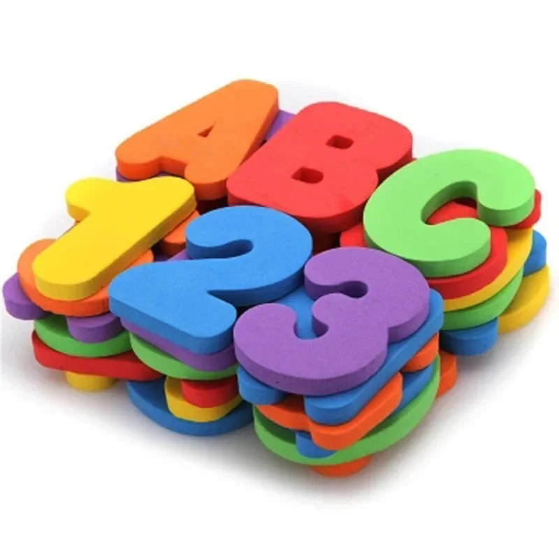 36Pcs/Set Alphanumeric Letter Bath Toy 3D Puzzle Baby