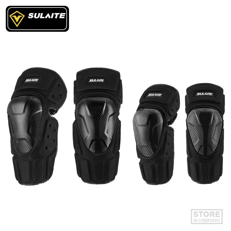 SULAITE Motorcycle Knee Pads Carbon Fiber Anti-fall Protective Gear Windproof Warm Leg Protection Motocross Off-road Equipment