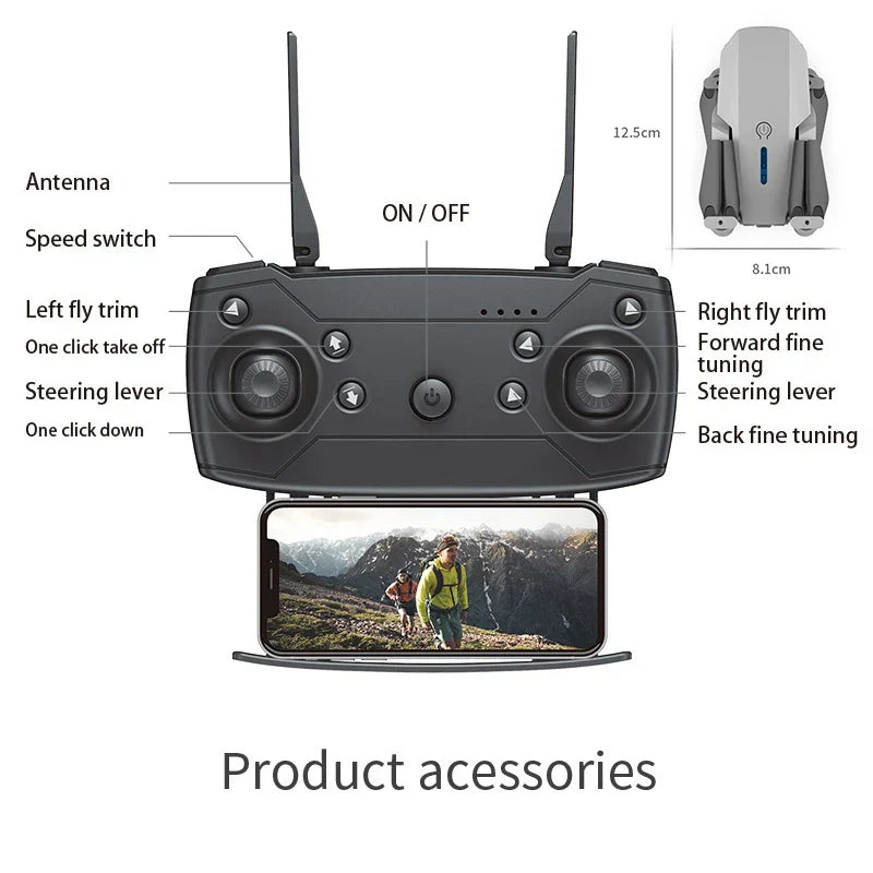 New E88 Quadcopter WIFI FPV Drone Professinal Wide