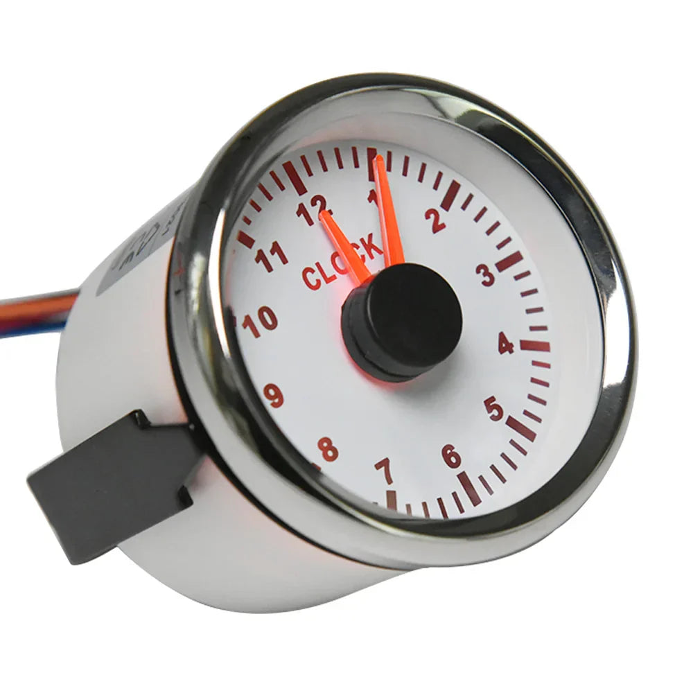 52mm Waterproof 12H Clock Gauge for Car/Boat 12V/24V
