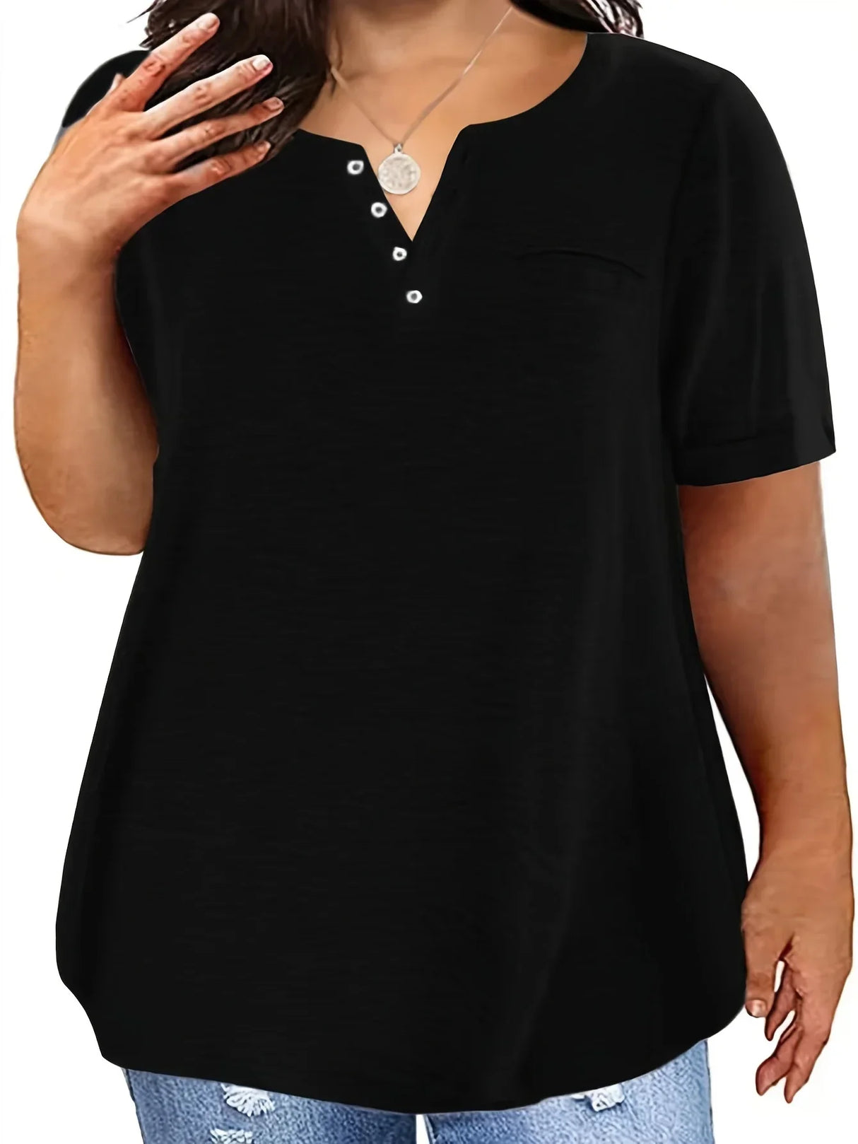 Spring and Summer New Style Top Vneck Short