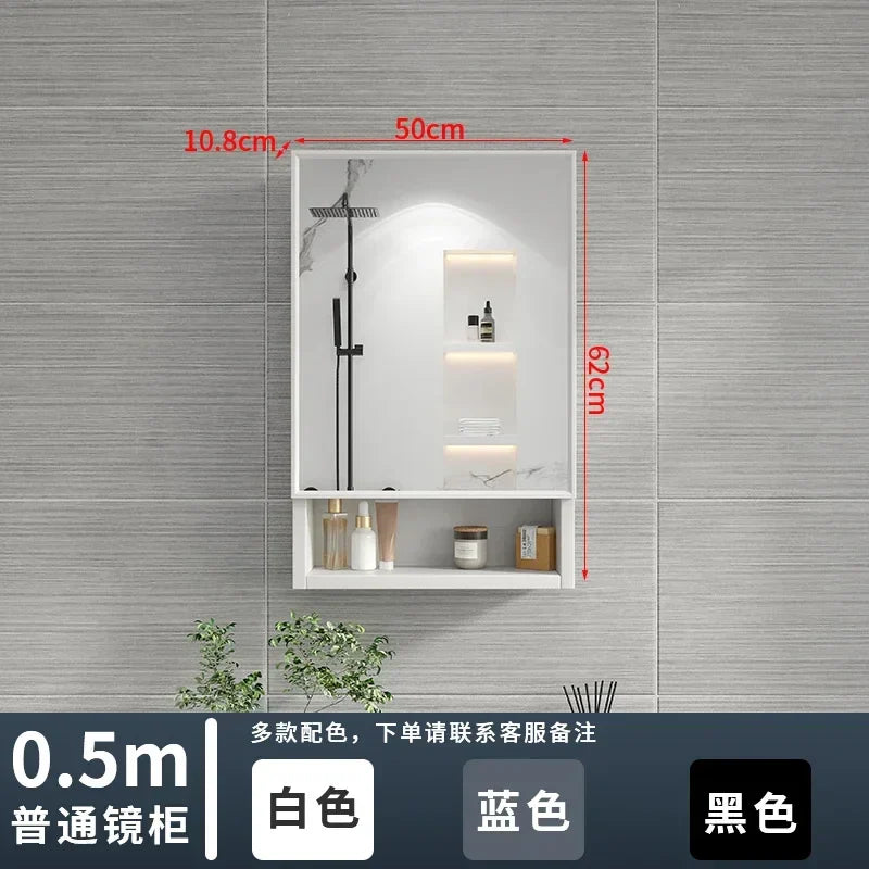 Italian Aluminum Alloy Smart Bathroom Mirror Cabinets Luxury