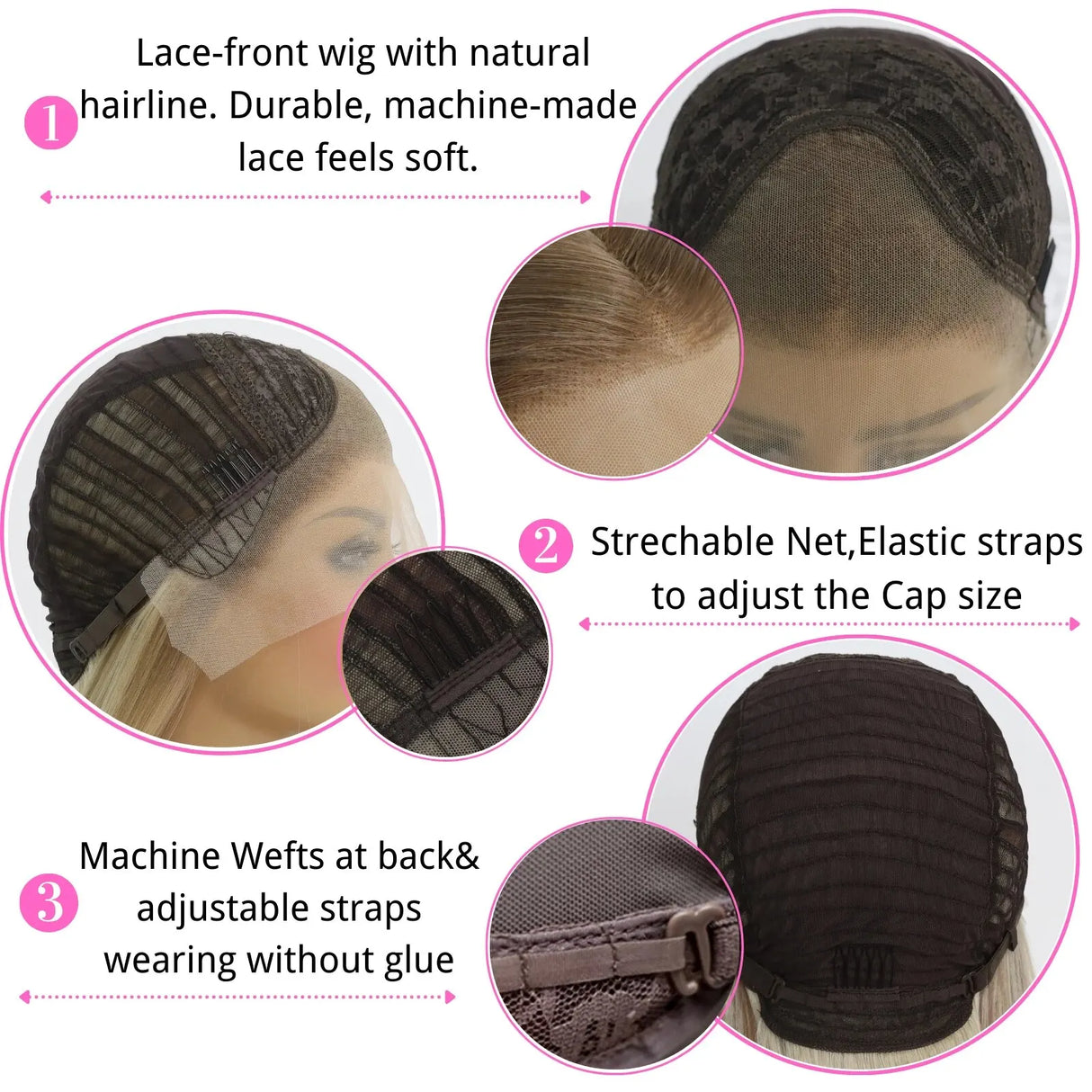 Highlight Brown 13x4 Lace Front Wig Synthetic Lace