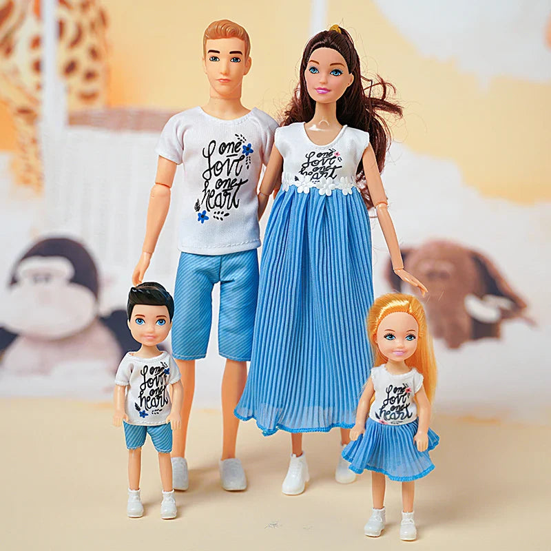 30cm Family Doll Movable Body Mom Dad Ken