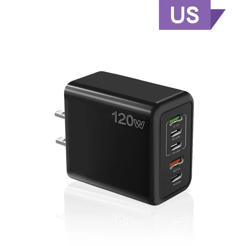 USB C Charger 120W Fast Charging Charger 5Ports