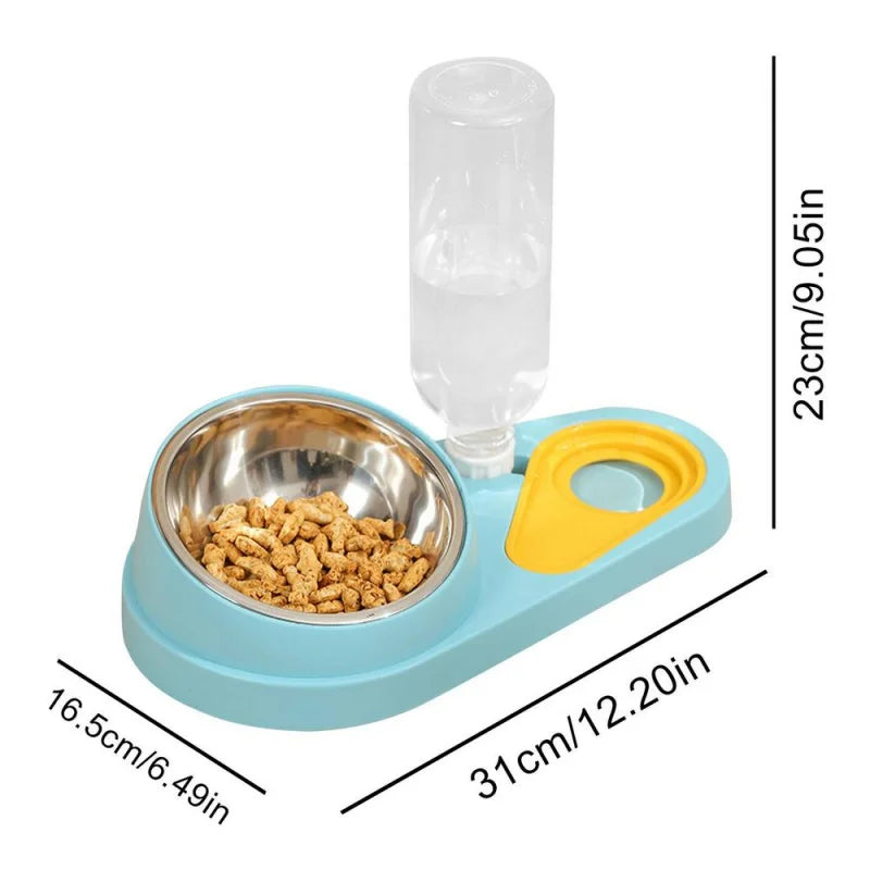 Tilted Cat Food Bowl Set Automatic Pet Water