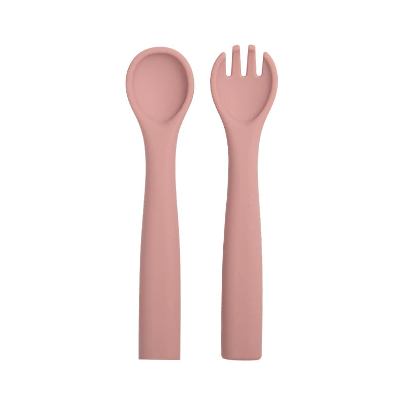 Food Grade Baby Soft Silicone Spoon Fork Set