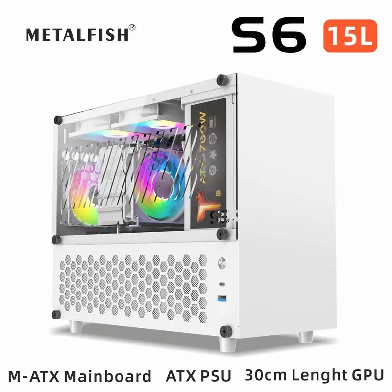 METALFISH S6 Computer Compact White Case Gaming PC