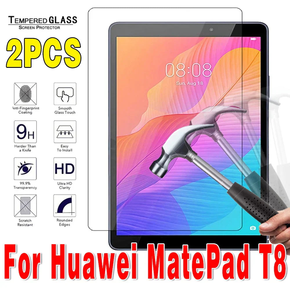 2Pcs Tempered Glass Tablet Screen Protector for Huawei