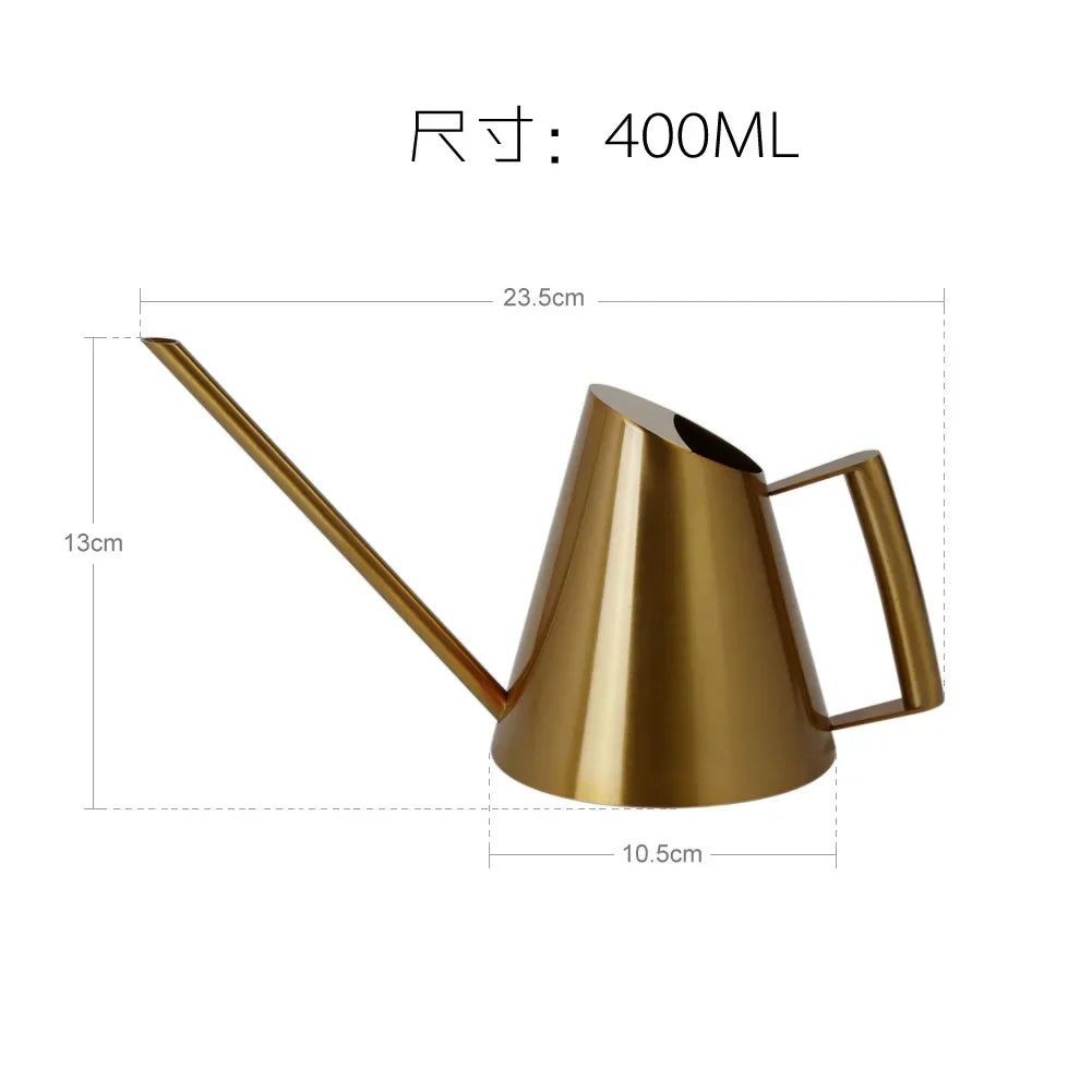 Stainless Steel Long Spout Watering Cans Golden Bronze