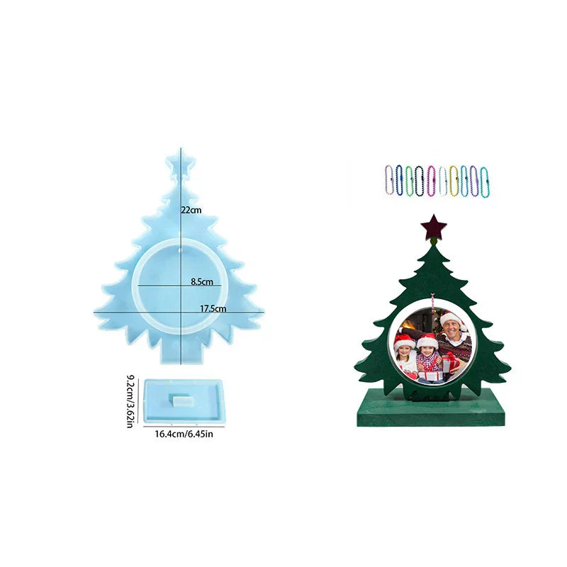 Christmas Tree Silicone Mold Hanging Photo Frame Moulds