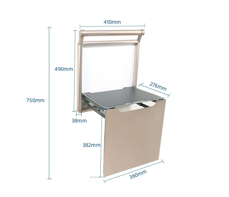 Wall Mounted Invisible Bathroom Stool Entrance-hall Folding Seat