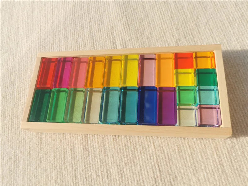 New Design Montessori Toys See Through Rainbow Lucite
