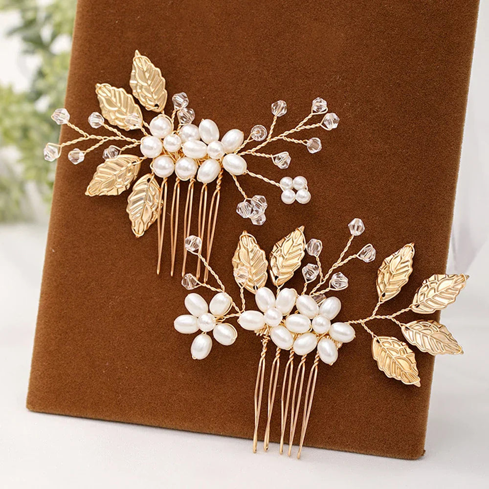 Silver Color Flower Hair Comb Clip Girls Handmade