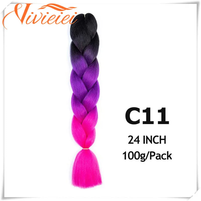 6 Pcs 24" Jumbo Synthetic Braids Hair Extensions