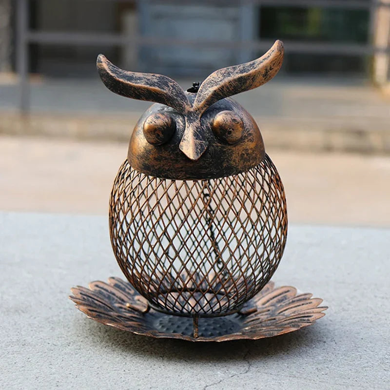 New Outdoor Hanging Wrought Iron Owl Bird Bird