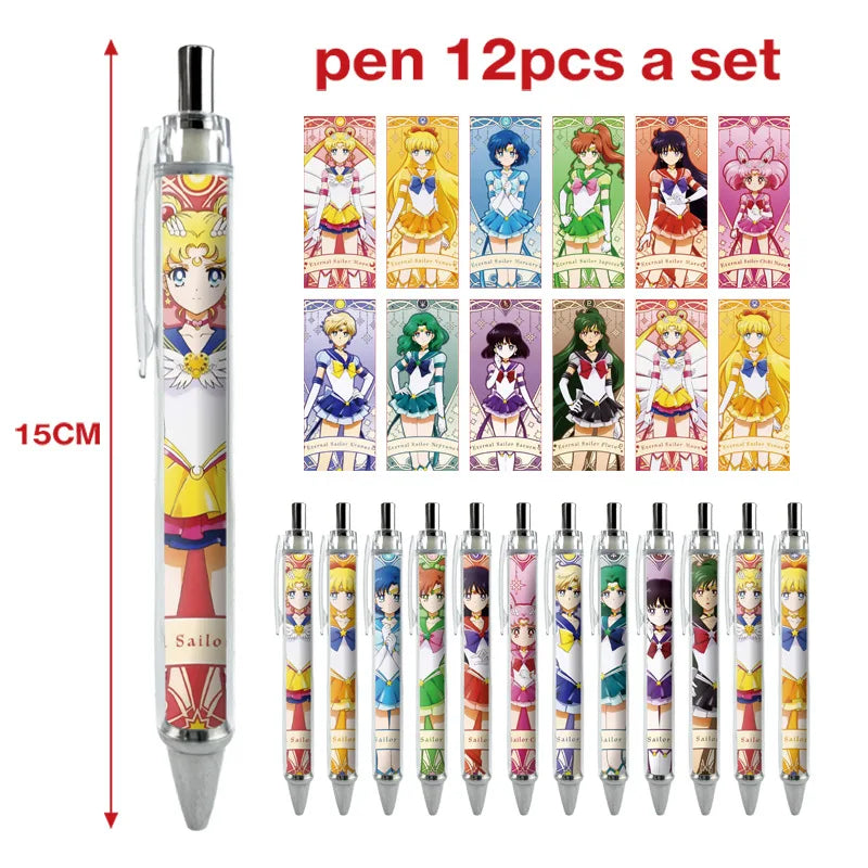 12pcs Anime Figure Sailor Moon Kawaii Cartoon Peripheral