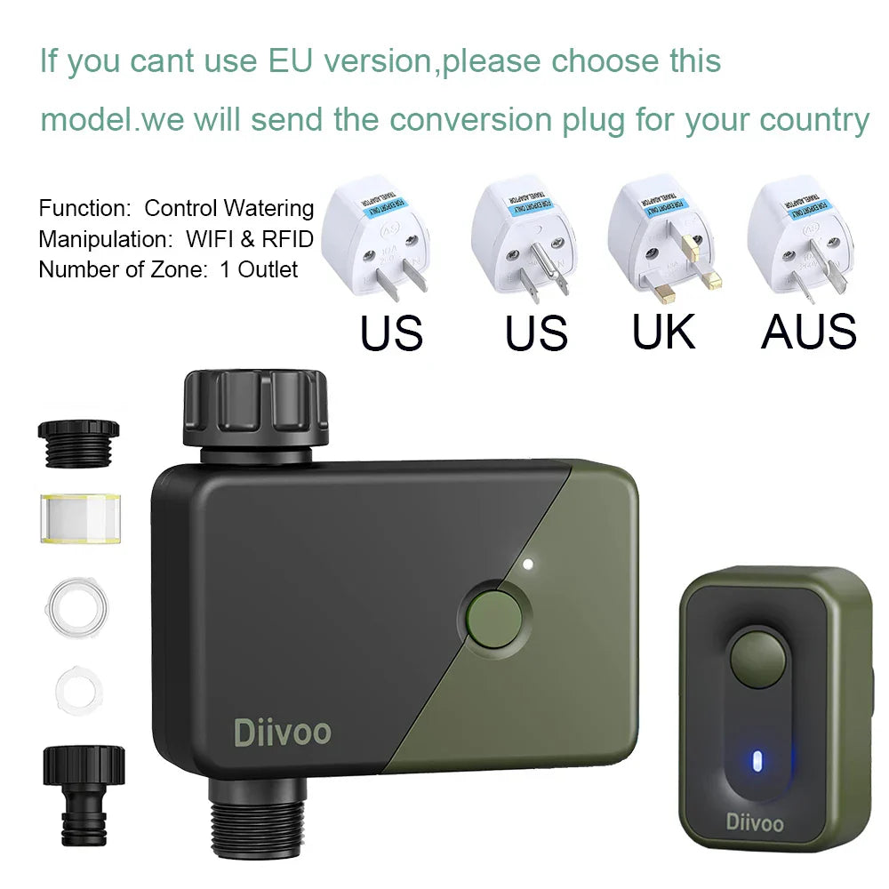 Diivoo 1/2/3 Zone Garden Watering Timer Wifi Automatic