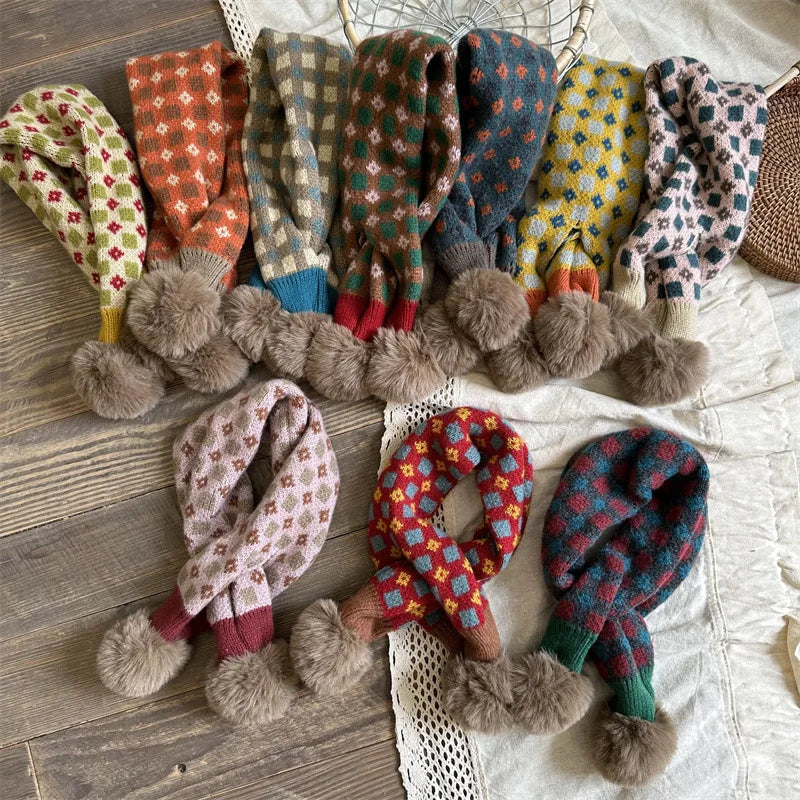 deer jonmi Korean Style New Winter Children Plaid